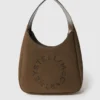 Grand sac hobo en daim avec logo Grand sac hobo en daim avec logo