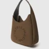 Grand sac hobo en daim avec logo Grand sac hobo en daim avec logo