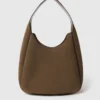 Grand sac hobo en daim avec logo Grand sac hobo en daim avec logo