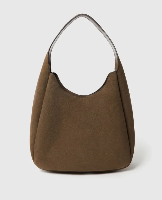 Grand sac hobo en daim avec logo Grand sac hobo en daim avec logo