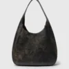 Grand sac hobo souple vieilli avec logo Grand sac hobo souple vieilli avec logo