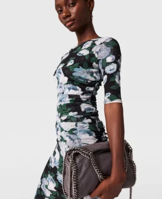 Haut en maille à manches trois-quarts à motif floral