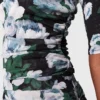 Haut en maille à manches trois-quarts à motif floral Haut en maille à manches trois-quarts à motif floral