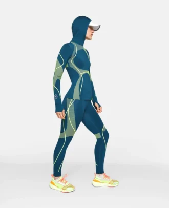 Haut mi-couche à manches longues et capuche TruePace pour le running