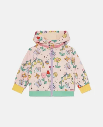 Imperméable à capuche à imprimé floral