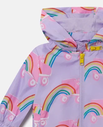 Imperméable à imprimé arc-en-ciel et rollers