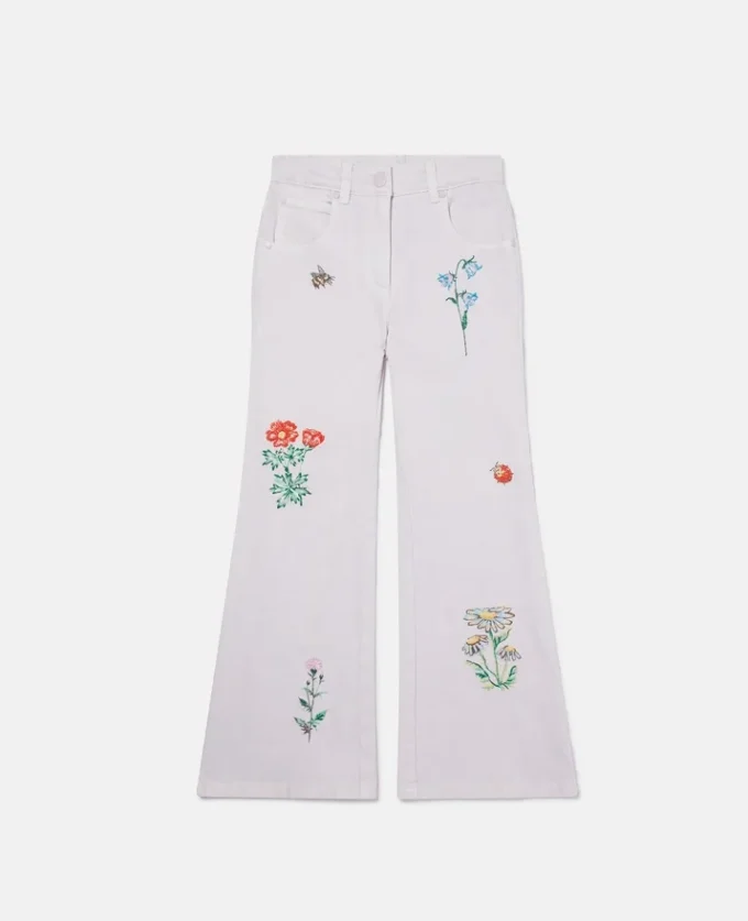 Jean brodé de fleurs Jean brodé de fleurs