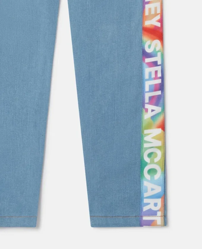 Jean droit avec bande logo arc-en-ciel Jean droit avec bande logo arc-en-ciel