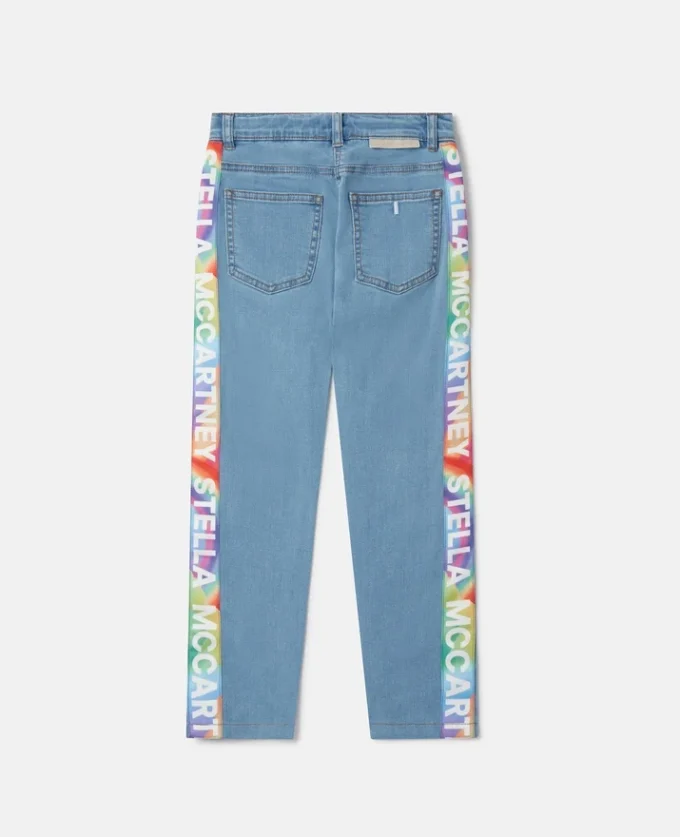 Jean droit avec bande logo arc-en-ciel Jean droit avec bande logo arc-en-ciel