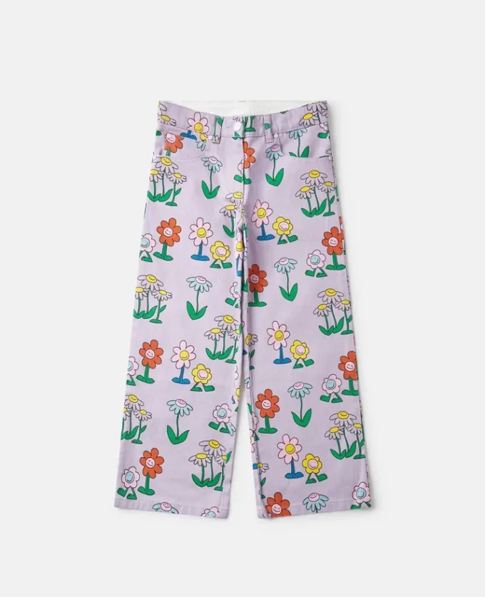 Jean droit à imprimé floral Jean droit à imprimé floral