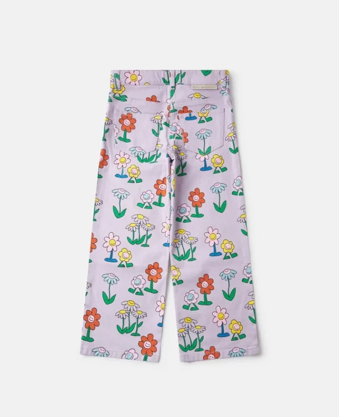 Jean droit à imprimé floral Jean droit à imprimé floral