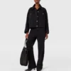 Jean droit taille haute en dentelle Jean droit taille haute en dentelle