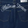 Jean droit taille mi-haute brodé Platinum Dream Jean droit taille mi-haute brodé Platinum Dream