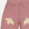 Jean en denim brodé de colombes
