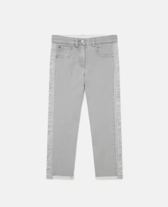 Jean en denim à empiècements griffés