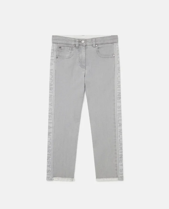 Jean en denim à empiècements griffés