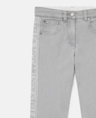 Jean en denim à empiècements griffés