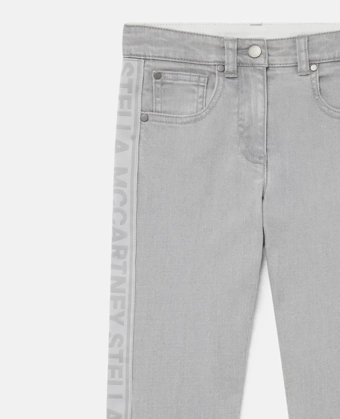 Jean en denim à empiècements griffés