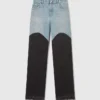 Jean en denim à empiècements patchwork Jean en denim à empiècements patchwork