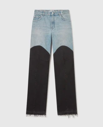 Jean en denim à empiècements patchwork Jean en denim à empiècements patchwork