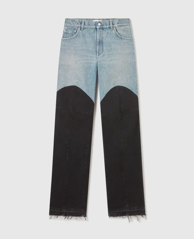 Jean en denim à empiècements patchwork Jean en denim à empiècements patchwork