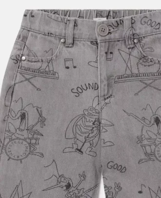 Jean en denim imprimé Bug Band