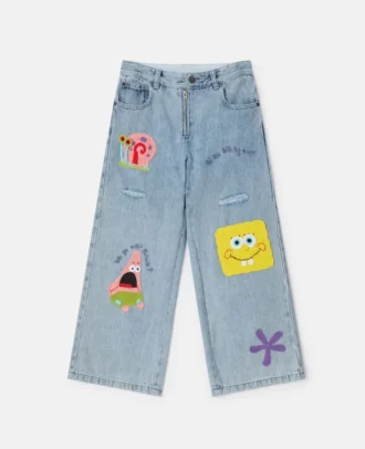 Jean en denim à motif Bob l&rsquo;éponge