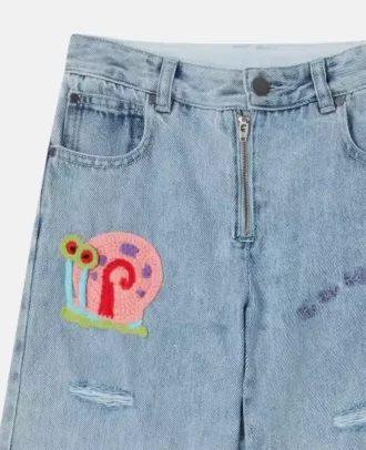 Jean en denim à motif Bob l&rsquo;éponge