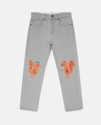Jean en denim à motif écureuil Jean en denim à motif écureuil