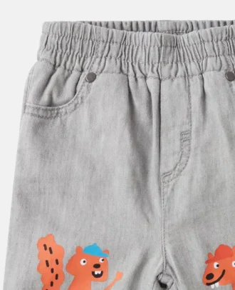 Jean en denim à motif écureuil Jean en denim à motif écureuil