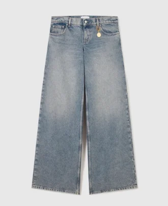 Jean à jambes larges délavé vintage