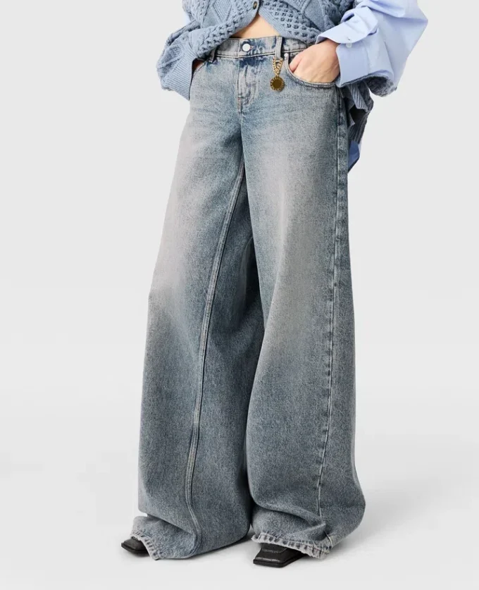 Jean à jambes larges délavé vintage Jean à jambes larges délavé vintage