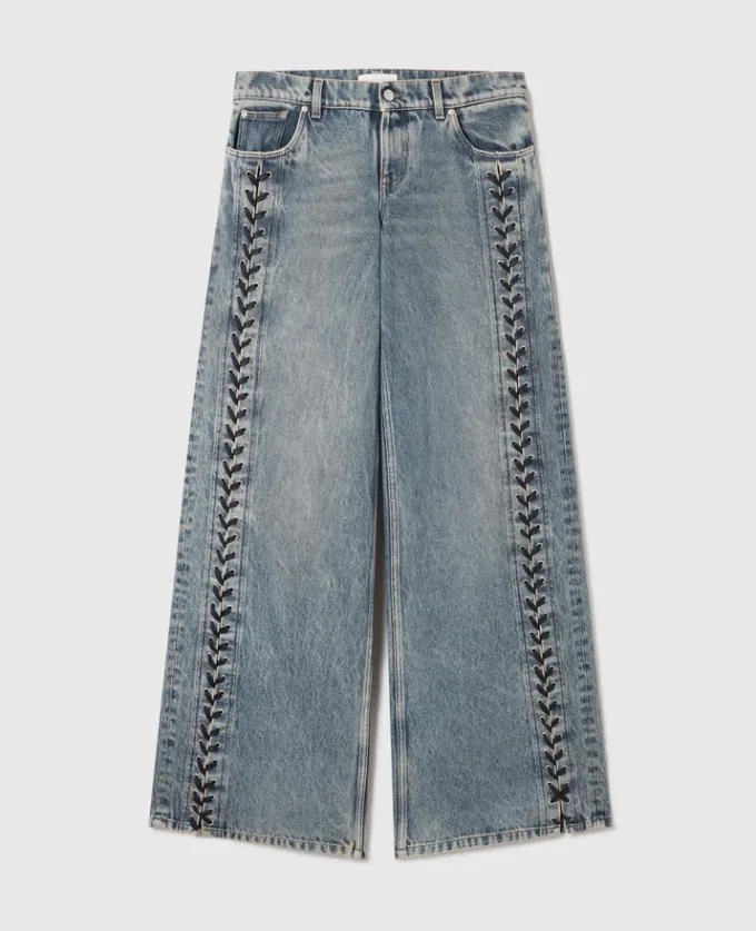 Jean à jambes larges et lacets Jean à jambes larges et lacets