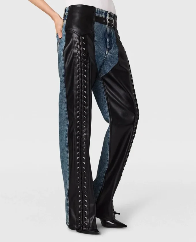 Jean vegan à lacets
