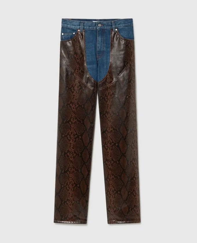 Jeans en denim à empiècements serpent Jeans en denim à empiècements serpent