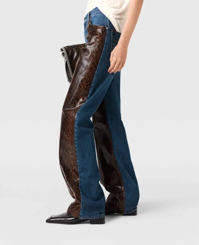 Jeans en denim à empiècements serpent Jeans en denim à empiècements serpent