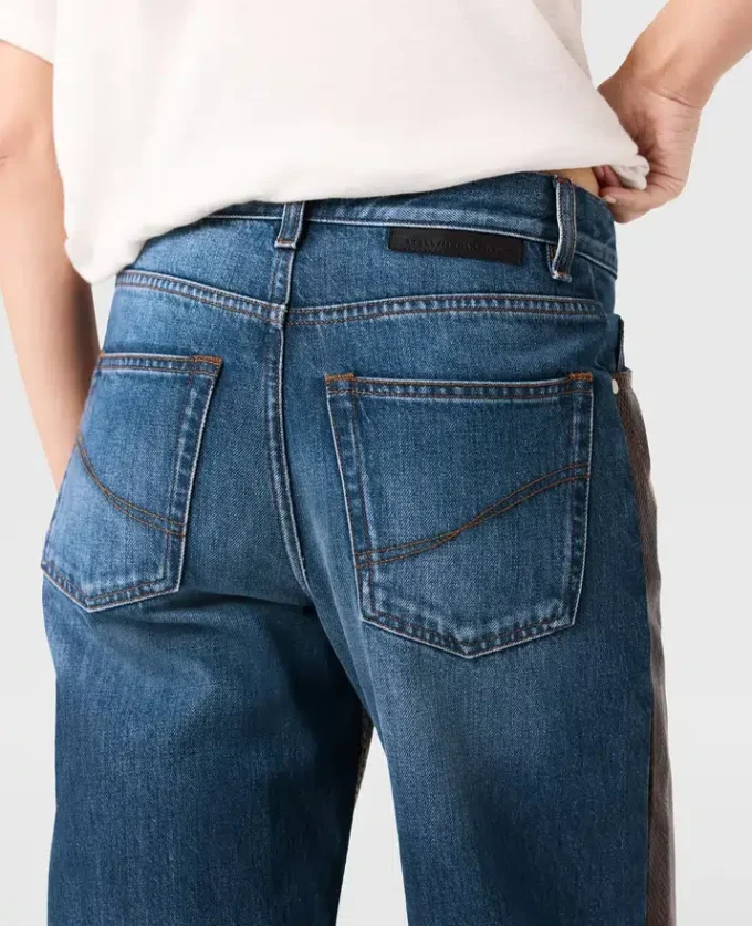 Jeans en denim à empiècements serpent Jeans en denim à empiècements serpent
