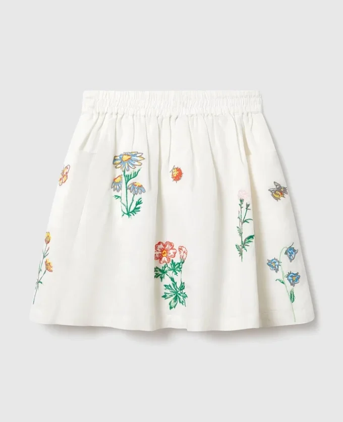 Jupe brodée de fleurs Jupe brodée de fleurs