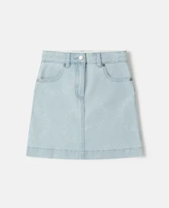 Jupe en denim avec logo médaillon