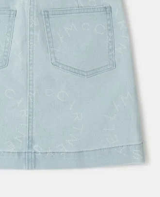 Jupe en denim avec logo médaillon