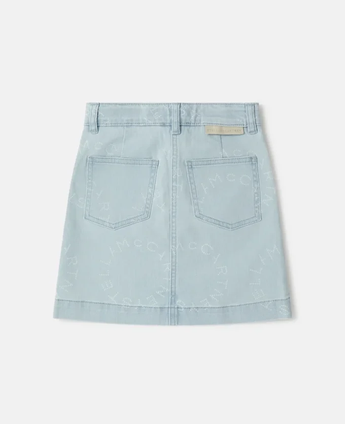 Jupe en denim avec logo médaillon Jupe en denim avec logo médaillon