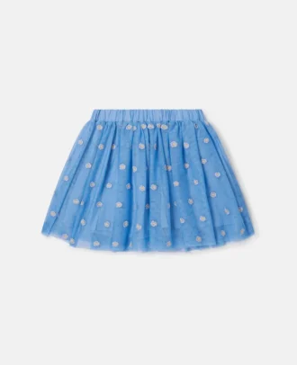 Jupe en tulle brodée de fleurs