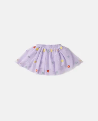 Jupe en tulle brodée de fleurs