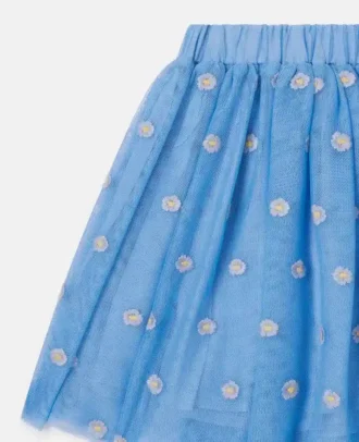 Jupe en tulle brodée de fleurs