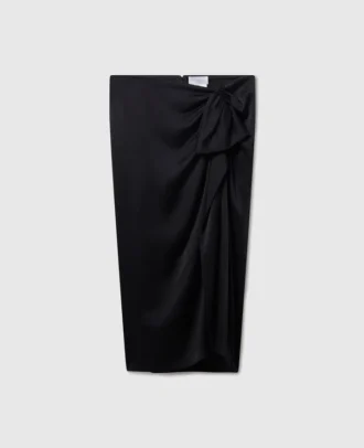 Jupe midi asymétrique nouée