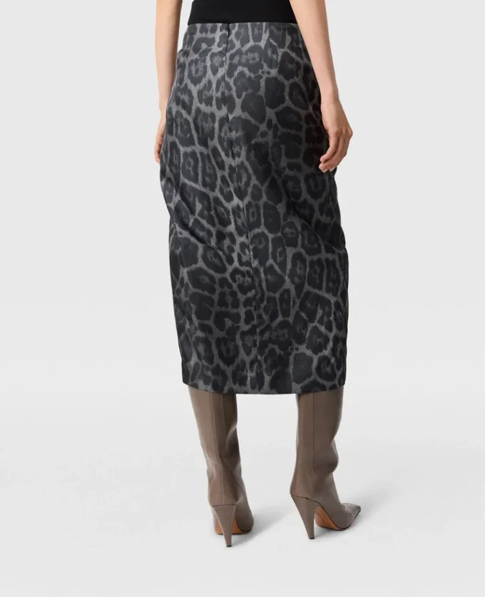 Jupe midi asymétrique nouée à imprimé léopard Jupe midi asymétrique nouée à imprimé léopard