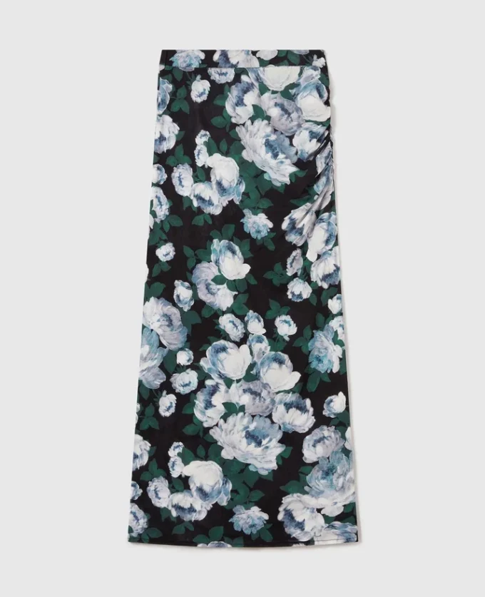 Jupe midi en maille florale Jupe midi en maille florale