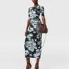 Jupe midi en maille florale Jupe midi en maille florale