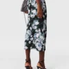 Jupe midi en maille florale Jupe midi en maille florale