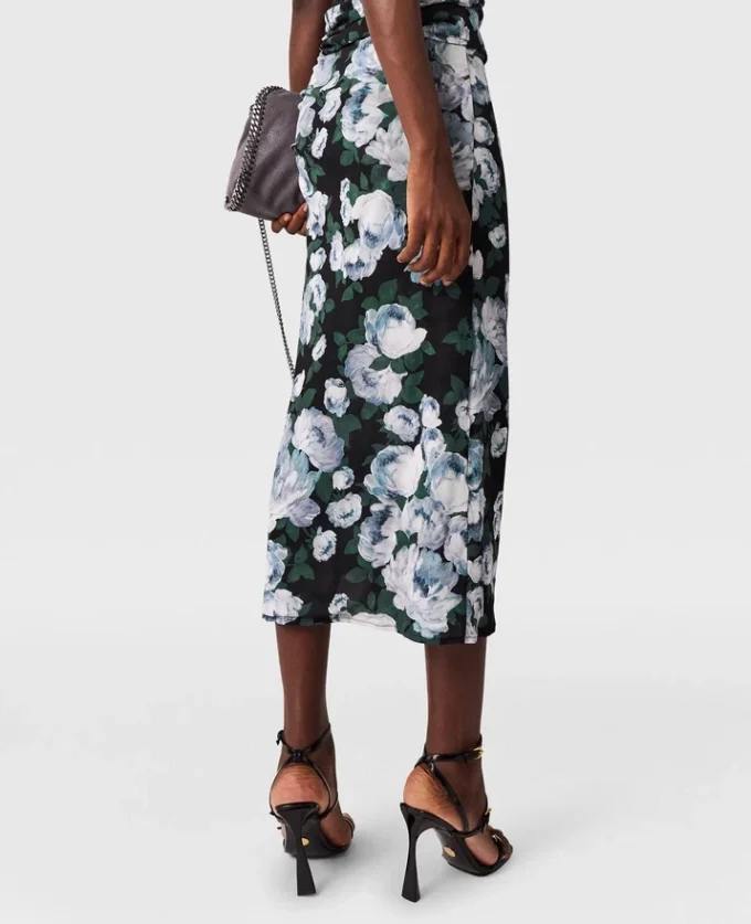Jupe midi en maille florale Jupe midi en maille florale